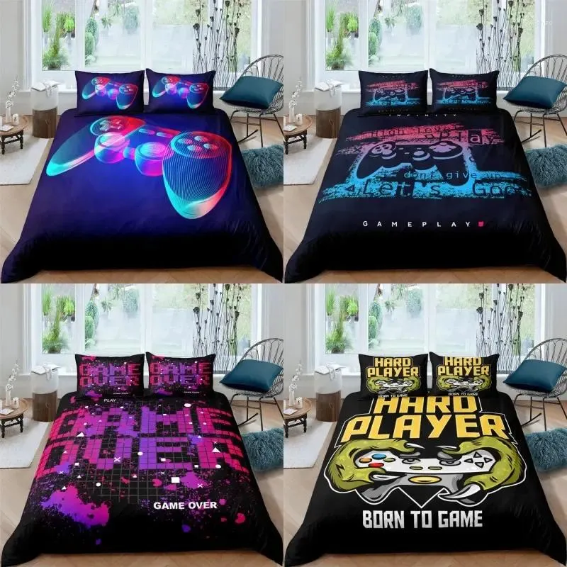 Ensembles de literie Poignée de jeu Joueur de mode Polyester Enfant Enfants Couvre Garçons Ensemble de linge de lit pour adolescents King Size