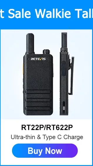 15mm Ultra-thin Mini Walkie Talkie Retevis RT622P Type C Charge VOX  Walkie-talkies PMR446 Profesional Portable Two-way Radio ht