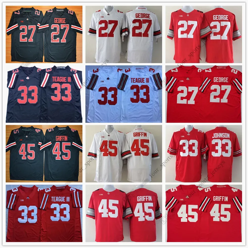 NCAA Ohio State Buckeyes College Football-Trikot 27 Eddie George 33 Master Teague III 33 Pete Johnson 45 Archie Griffin 47 AJ Hawk High Qual