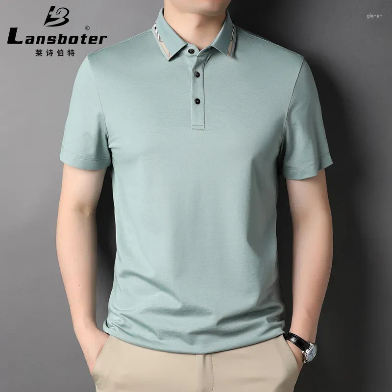 Men's T Shirts Silk Solid Color Short T-shirt Daily Business Summer Youth Short-sleeved Shirt Ice Half-sleeved Polo Fashion Custom