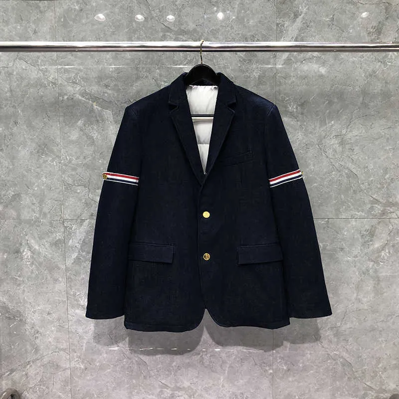 Dongguan Brand Direct Selling Down Jacket Classic Four Bar Lapel Loose Denim Suit