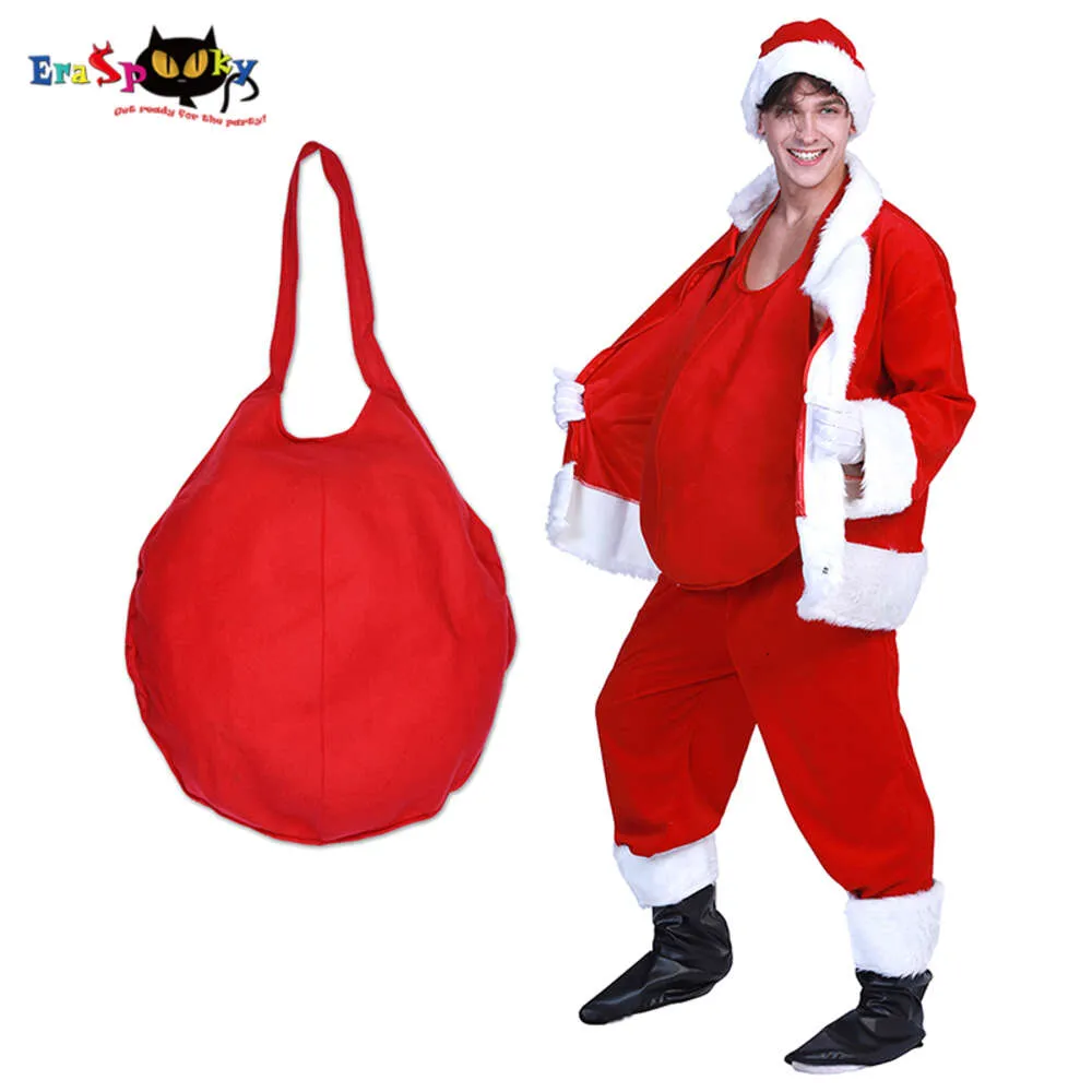 cosplay Eraspooky Red Mens Santa Claus Cosplay Costume Adult Pot Belly Father Christmas Carnival Party Accessoriescosplay