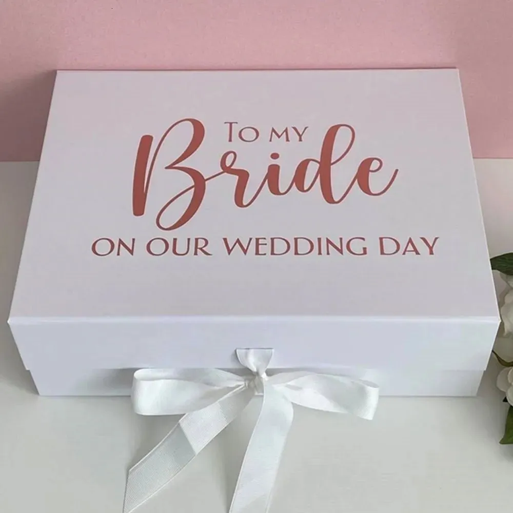 Personalisiertes Geschenkpapier für meine Braut an unserem Hochzeitstag, Geschenkbox für den Trauzeugen, Hochzeitsgeschenkboxen mit beliebigem Text, individuelle Hochzeitsbox 231023