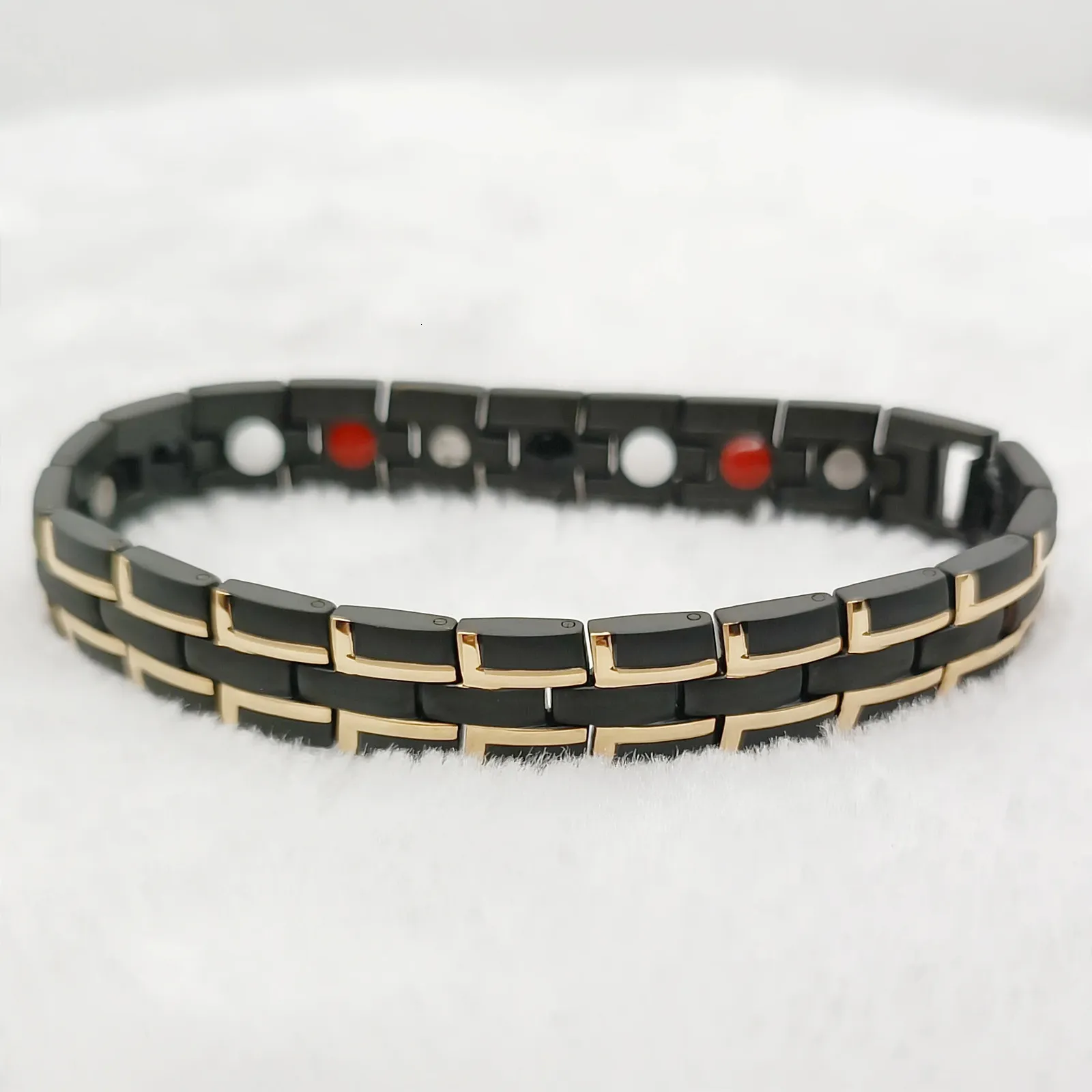 Pulseras con dijes Diseñador clásico Joyería de moda Hombres al por mayor Bicolor Negro 316L Pulsera magnética de acero inoxidable Hombres Niños 231023