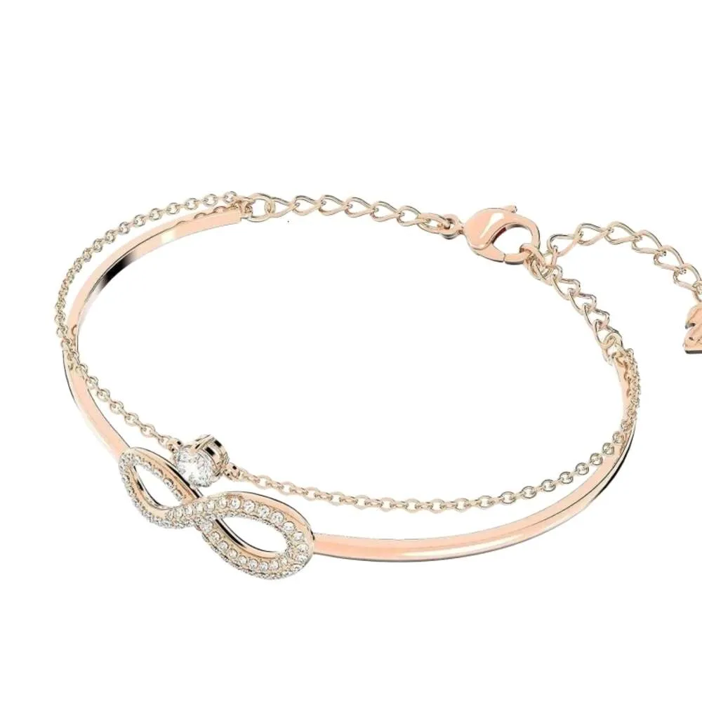 Swarovski-Armband, Designer-Luxus-Mode-Damen-Schmuckkollektion, Armbänder, Halsketten, Rhodium-Roségold-Ton