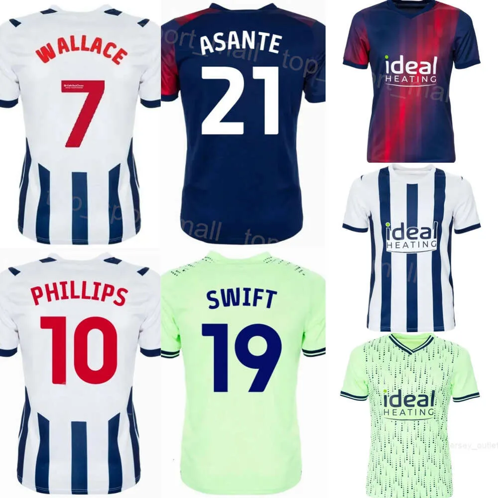 2023-24 Drużyna klubowa West Bromwich Soccer Albion Jerseys 19 Swift 10 Phillips 21 Thomas-Asante Furlong Wallace Kipre Mowatt Sarmiiento Ajayi Bartley Football Kits