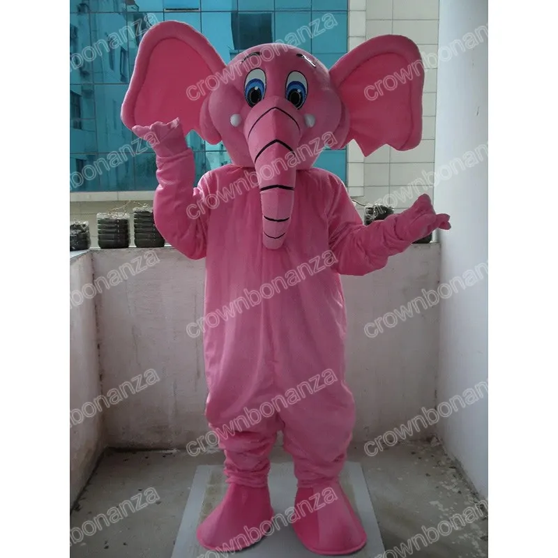Performance Pink Elephant Mascot Costumes Halloween Cartoon Character Outfit Suit Xmas Outdoor Party Outfit Unisex Promotional Advertising Clothings