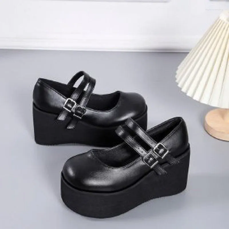 Dress Shoes 2023 Summer Fashion Versatile Women's Cute Platform Wedge High Heels Small Leather