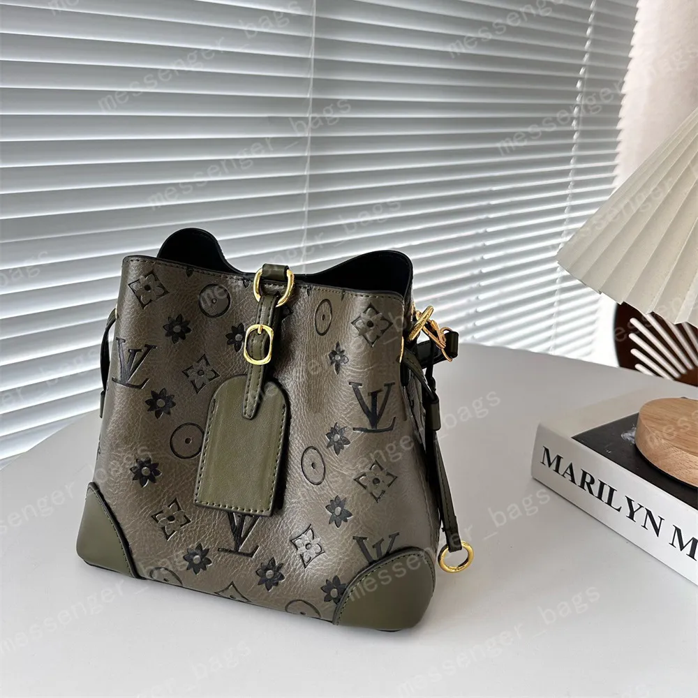 NEONOE MM Designer bags shoulder Crossbody bag Brown flower Luxurys handbags women purses designer woman handbag bucket bags totes drawstring purse M44020