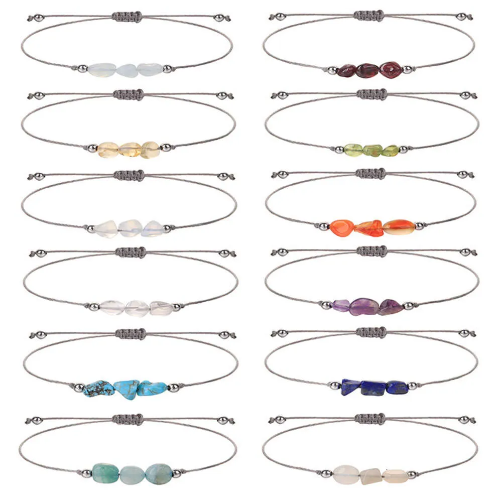 New in Unshaped Stone Birthstone Bracelet For Girls Best Friends Garnet Moonlight Olivine Shape Stone Lucky Vsco Friendship Bracelets And Bangle Set