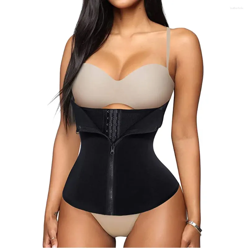 Bustiers Korsetts Sladuo Frauen Reißverschluss Taille Dichtung Bauch Strap Sport Fitness Doppel Neopren Dreireihig Sexy Shapewear