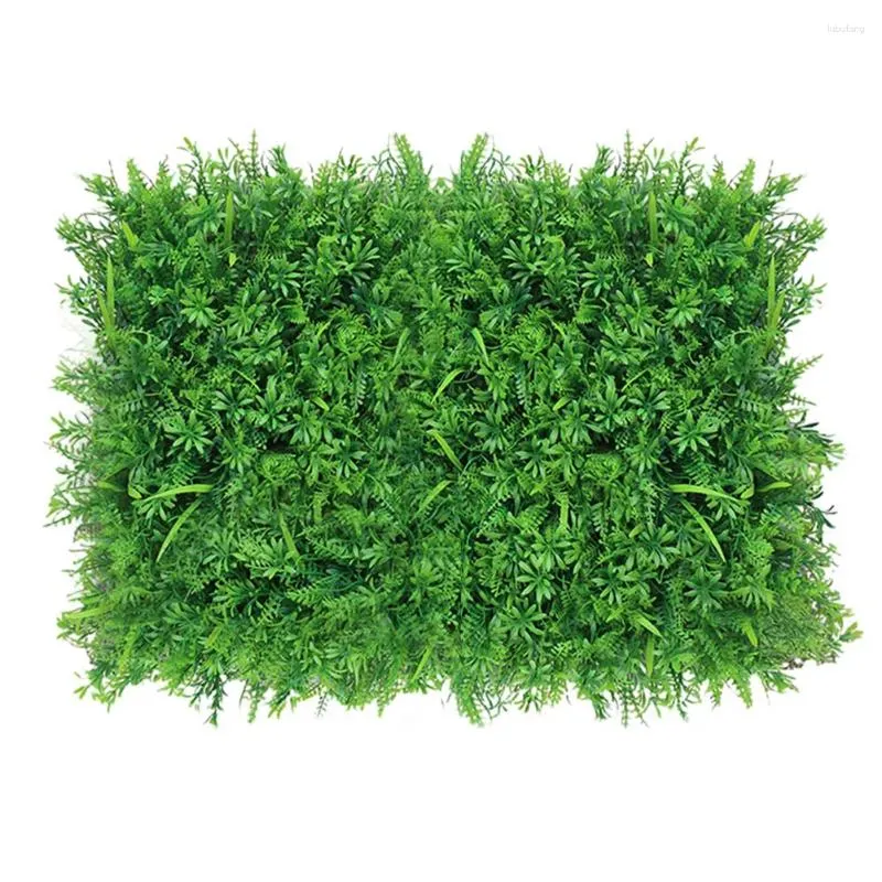 Dekorativa blommor 1st 40x60cm Artificial Plant Simulated Lawn Waterproof Walls Lövverk gräs Mat Greenery Panels Staket Dekoration