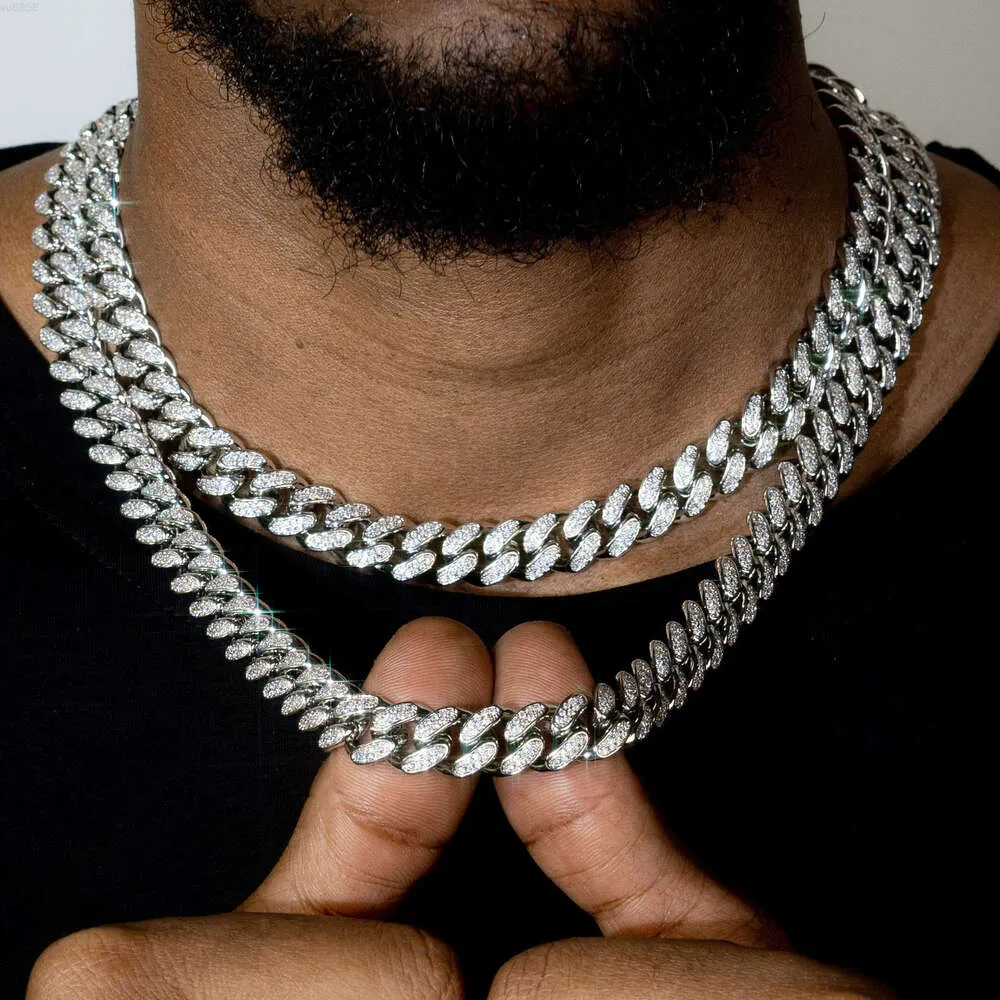 Kianjian Custom Fashion Jewelry Naszyjniki VVS Moissanite Cuban Link Chain 925 Srebrny naszyjnik