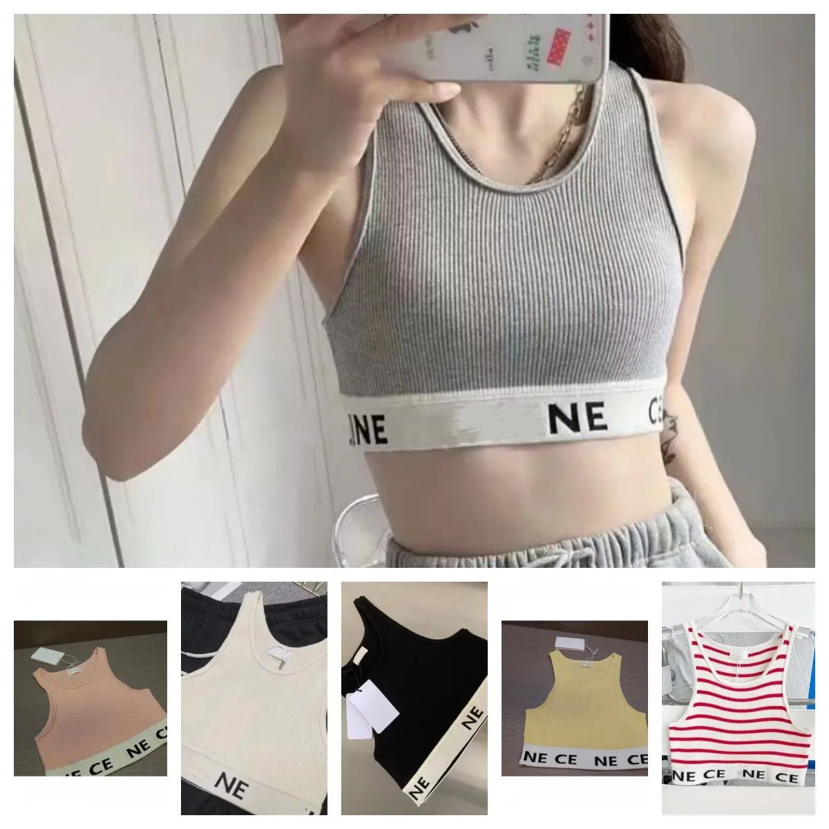 Women Summer Neck Tops Knitted Sleeveless Tank Top Cable Knit Sweater Vest Casual Solid Tee Shirts Vest Top