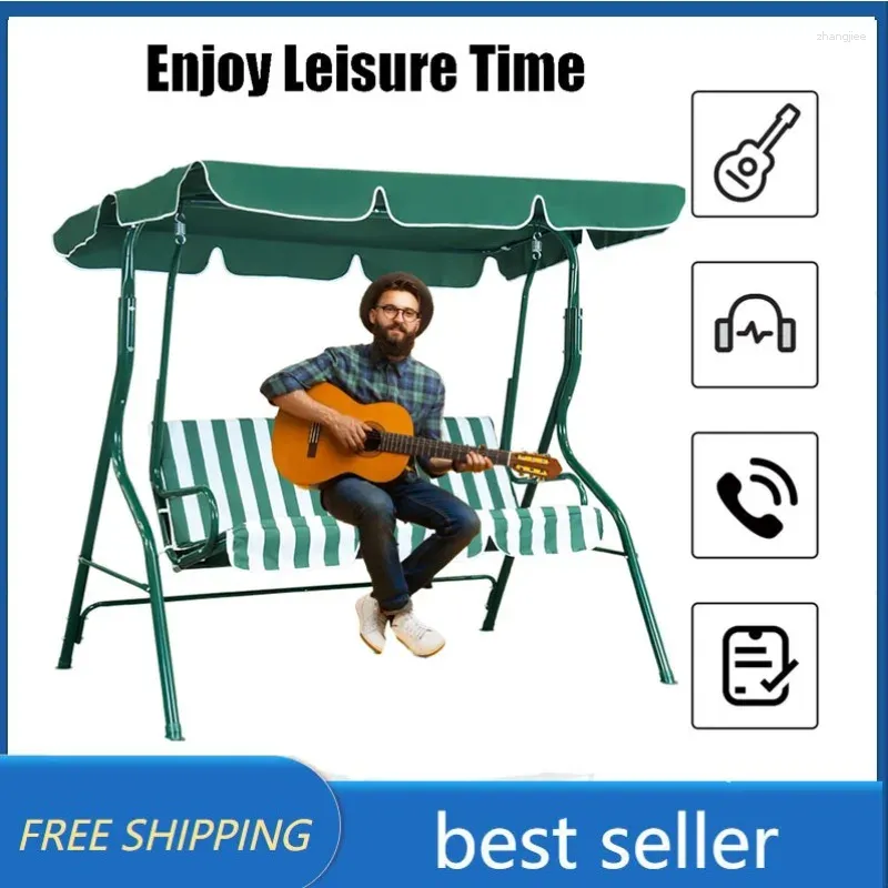 Green 3 Seat Outdoor Rocking Camp Chair Vebreda Outdoor Porch Swing Glider Chair With Canopy For Patio From Zhangjiee 79.55 DHgate.Com
