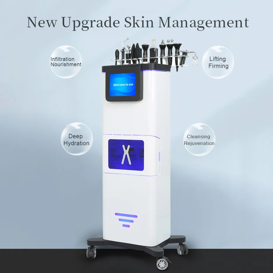 Spa Salon Use Water Jet Microdermabrasion 11 in 1 Skin Smoothing Deep Hydrating Face Firming Pore Shrinking Spot Wrinkle Acne Removal Vertical Beauty Salon