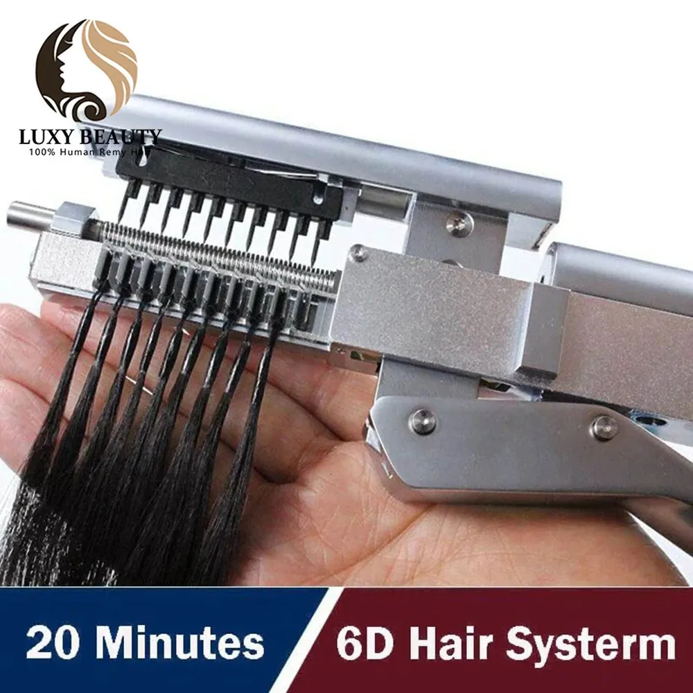 Connectors 6D1 Hair Extensions Machine Tools Extensions Human Hair 6D Seamless Natural Hair Extension Hair Salon 6D1 Hair Connector 231025