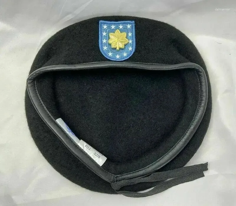 Berretti Us Army Reggimento Fanteria Nero LANA Berretto Maggiore Insegne Ufficiale Cappello Rievocazione storica