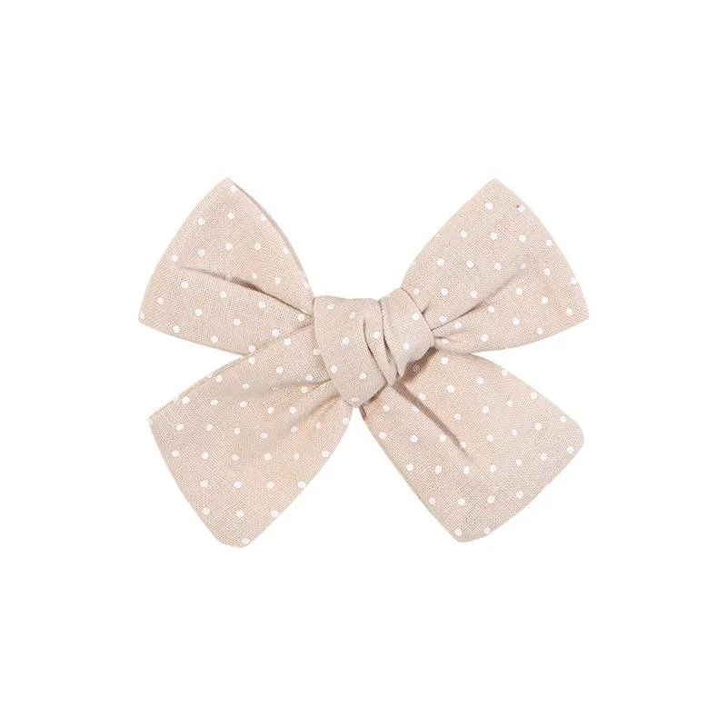 Cute Baby Girls Bowknot Hair Clips Cotton Bows Handmade Hairpin Barrettes Headwear Kids Hair Accessories