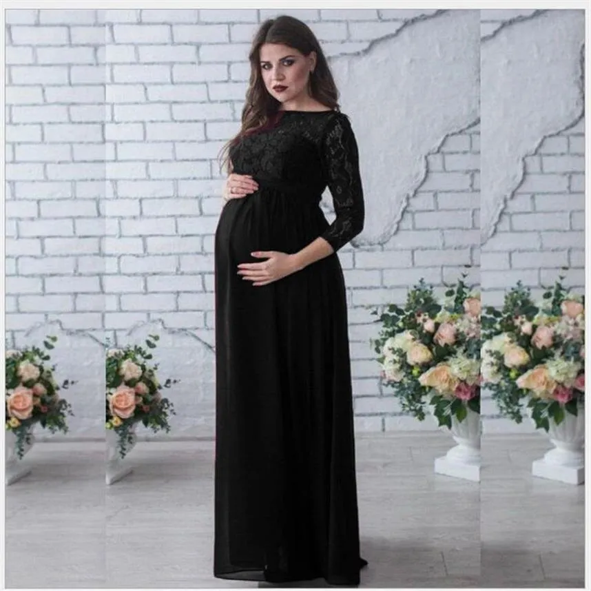 Casual Dresses Pregnancy Dress Fancy Shooting Po Pregnant Clothes Pography Props Maxi Maternity Gown Clothing Lace330N