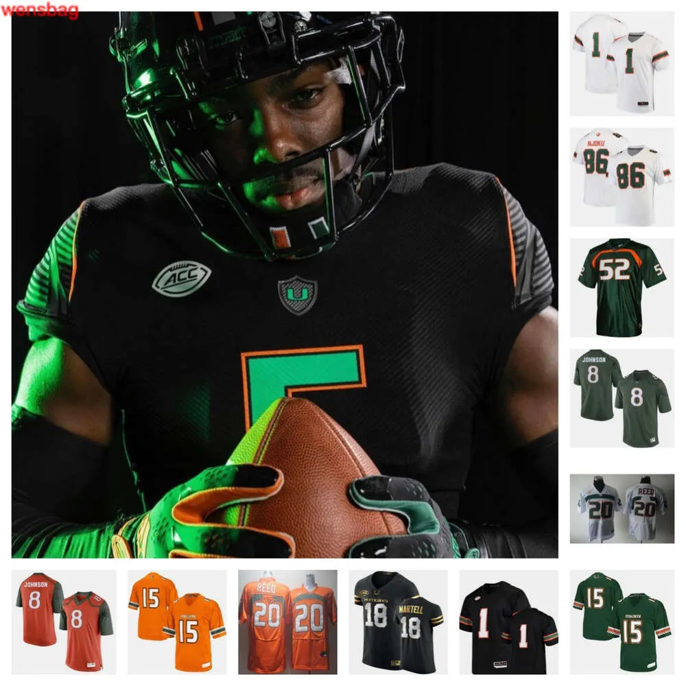 Miami Hurricanes voetbalshirt 24 Chris Johnson Jr. 11 Jacurri Brown 41 Chase Smith 20 Terrell Walden II 15 Markeith Williams 5 Kamren Kinchens 56 Jonathan