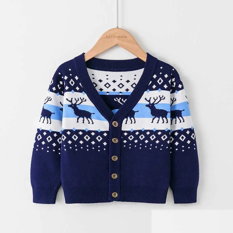 Pullover 2021 Kids Girl Sweater Boys Plover Children Winter Tops Christmas Tryck tröjor Kläder Autumn Sticking Warm 3-7Y Y1024 DR DHWUJ