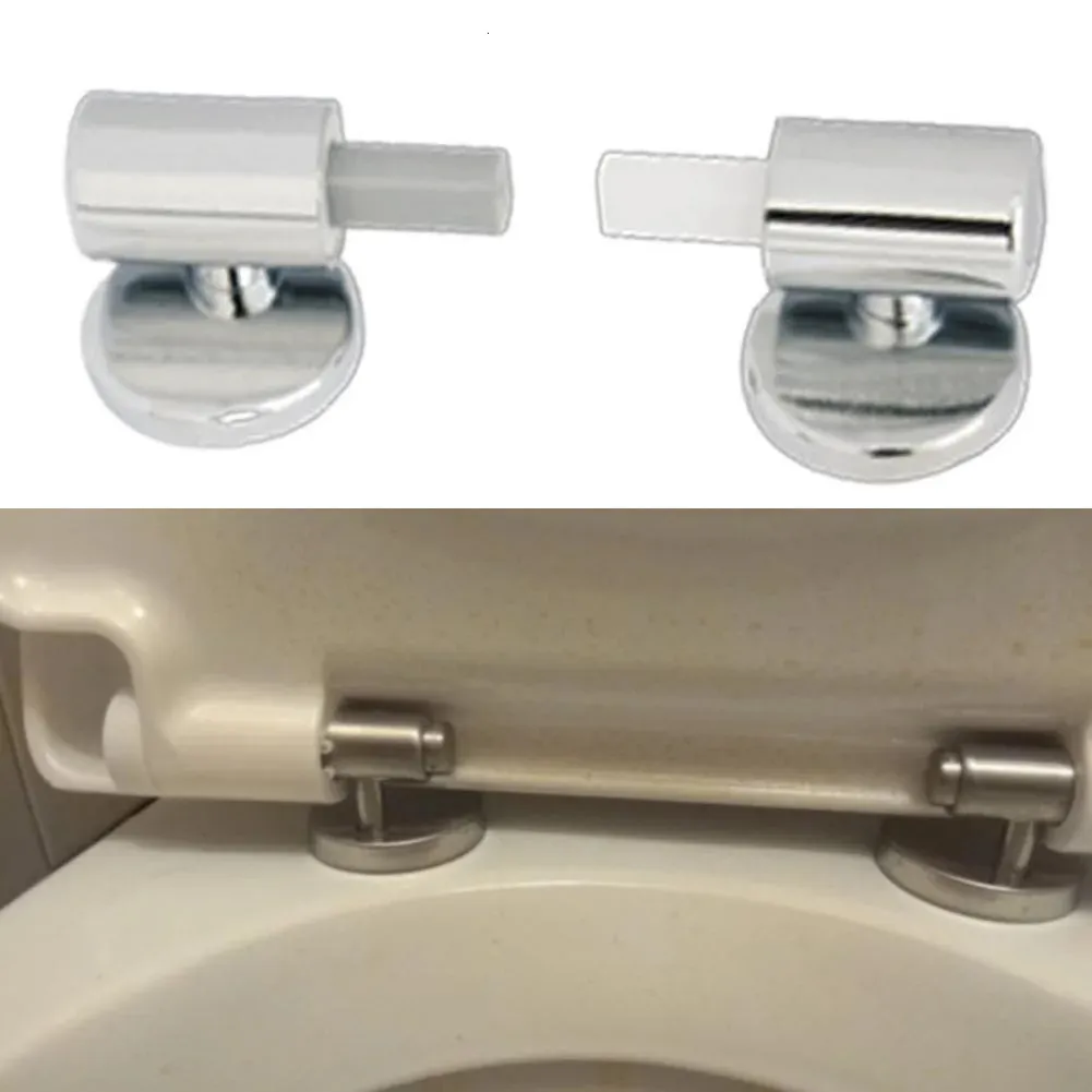 Toiletbrilhoezen 1Set Toiletbril Zinklegering Scharnier Flush Toiletdeksel Montageconnector Wc-deksel Scharnierfittingen Wc-deksel Slow Drop Connector 231025