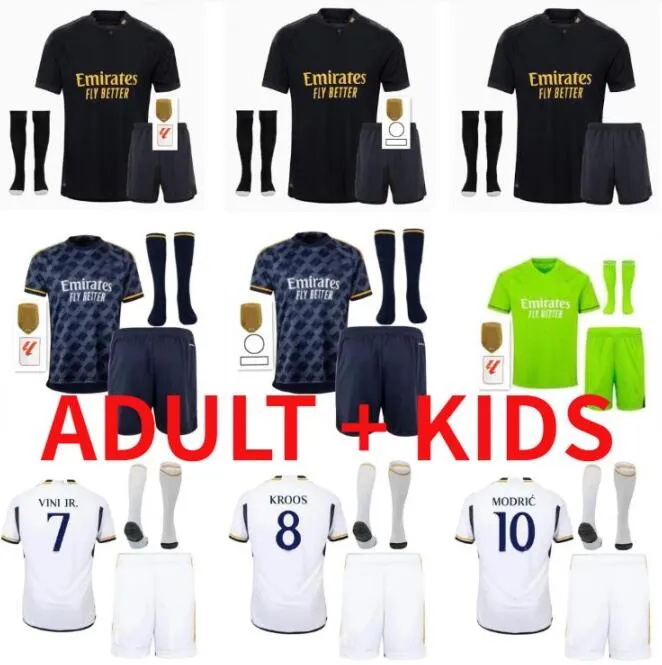 2023 2024 Maillots de football BELLINGHAM Tchouameni 23 24 Maillot de football CAMAVINGA ALABA MODRIC VALVERDE Camisetas hommes enfants kit uniformes VINI JR fans joueur