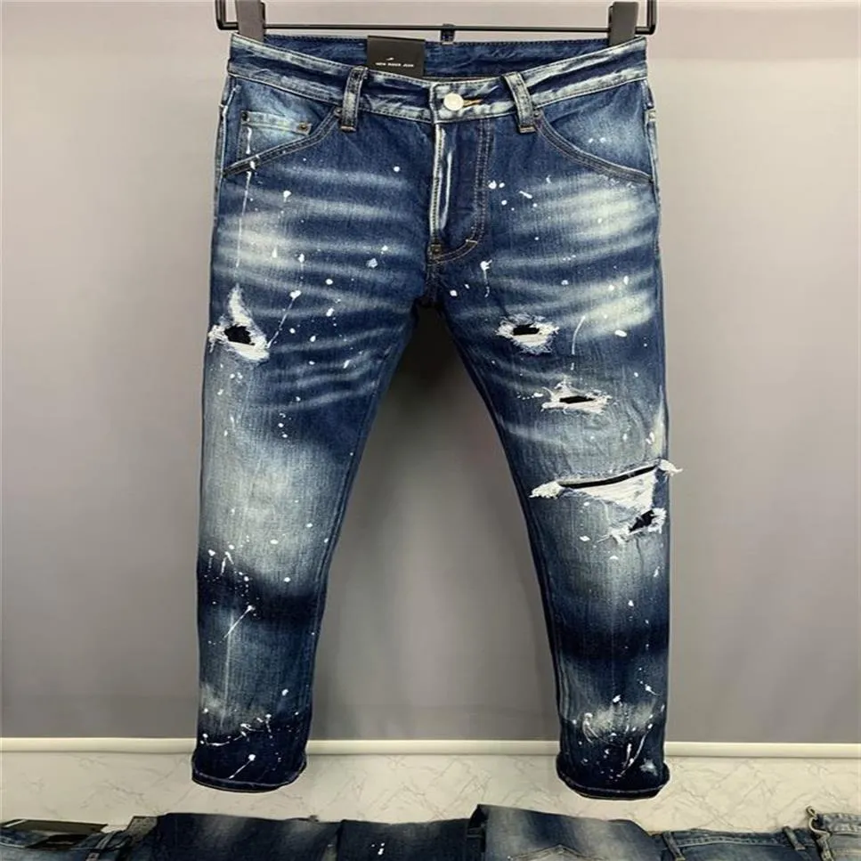 Italienische Jeansmode, europäische und amerikanische Herren-Freizeitjeans, hochwertig gewaschen, handpoliert, qualitätsoptimiert 9868255y