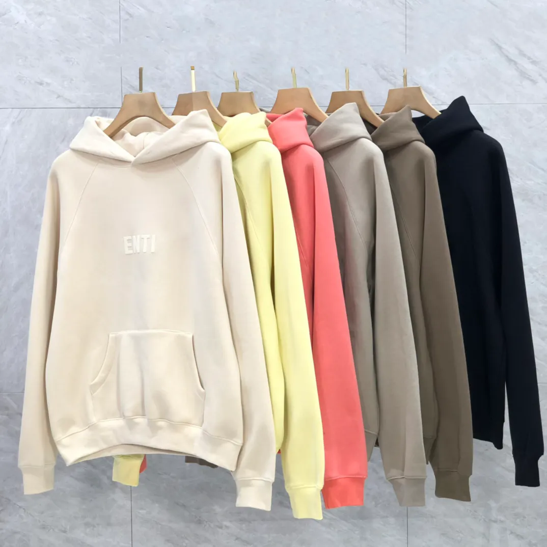 Essentialhoody Femmes Ensemble Hommes Pull surdimensionné Sweat-shirt Sweat-shirt Femme Sweat-shirt 3D Caoutchouté Soft-Touch High Street Sweats à capuche Designer ESS Oversize Crewneck