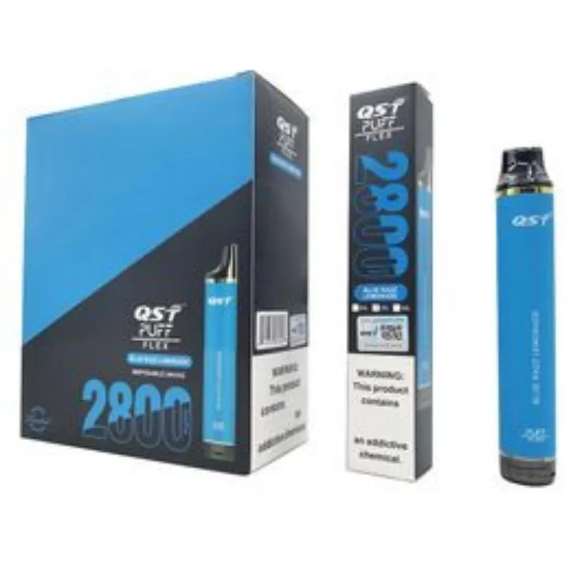 원본 QST 2800 퍼프 e 담배 850mah 0% 2% 5% 미리 채워진 장치 일회용 vape 승인 28 색상