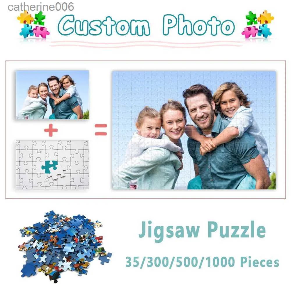 Puzzles Photo Custom Puzzle for Adults 1000 Pieces Personalized Jigsaw Puzzles Educational Decompressing Diy Large Puzzle Game Toys GiftL231025