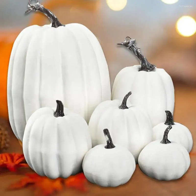 Decorative Flowers 7PCS Party Decoratio Halloween Decoration Pumpkin Model DIY Craft Home Birthday Wedding Decoration2023