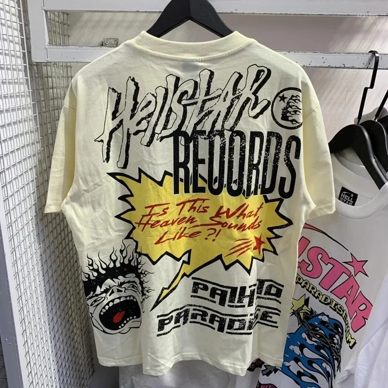 Hellstar Studios Records Mens Short Sleeve Tee Y2K Oversized Vintage Tee  Shirts 2023SS From Changxiu, $21.77