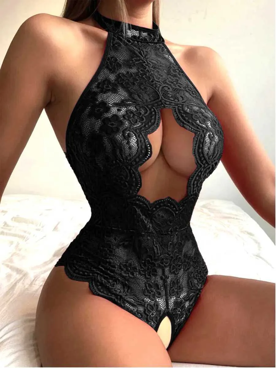 Pigiama sexy Lingerie erotica sexy per le donne Reggiseno aperto Crotchless Intimo sessuale Porno Babydoll Abito Hot Lingerie di pizzo Costume sexy