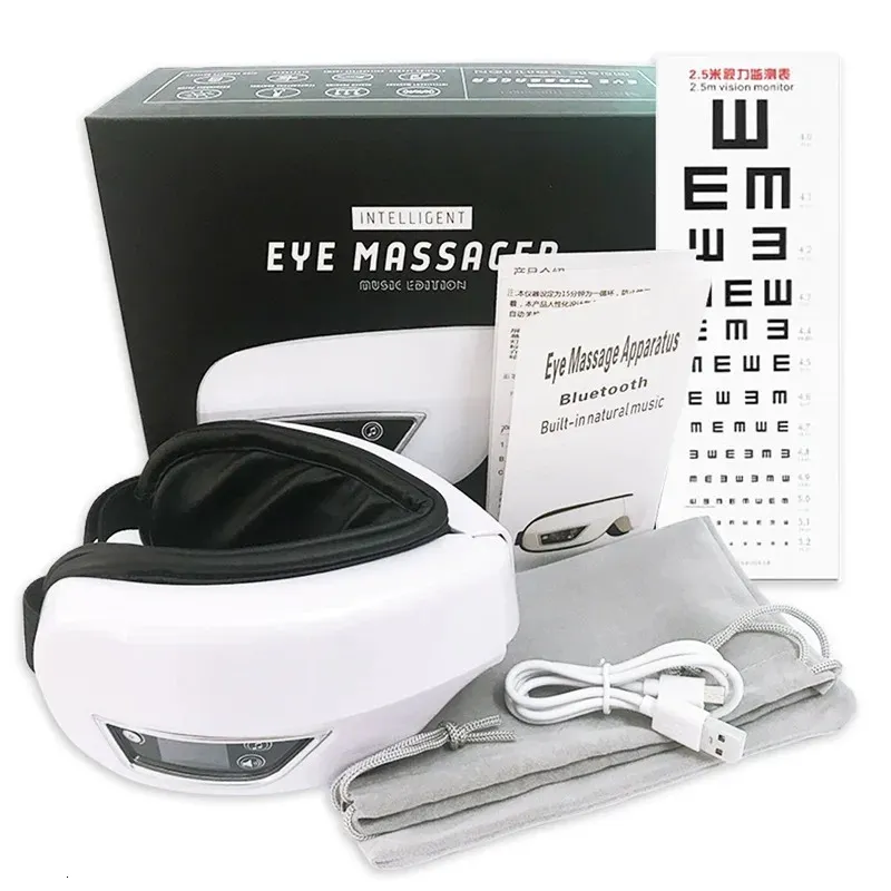 Masager oczu aparato de masaje oka masażer oka pielęgnacja oka instrumen ogrzewanie muzyka Bluetooth łagodzi zmęczenie i ciemne kółka maska ​​snu 231024