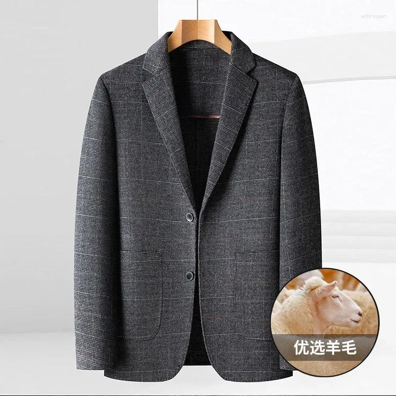 Mäns kostymer 2024- Fashion Business Casual Slim Double Sided 70% Wool Gentleman Korean Evening Dress Officiating Wedding Blazer