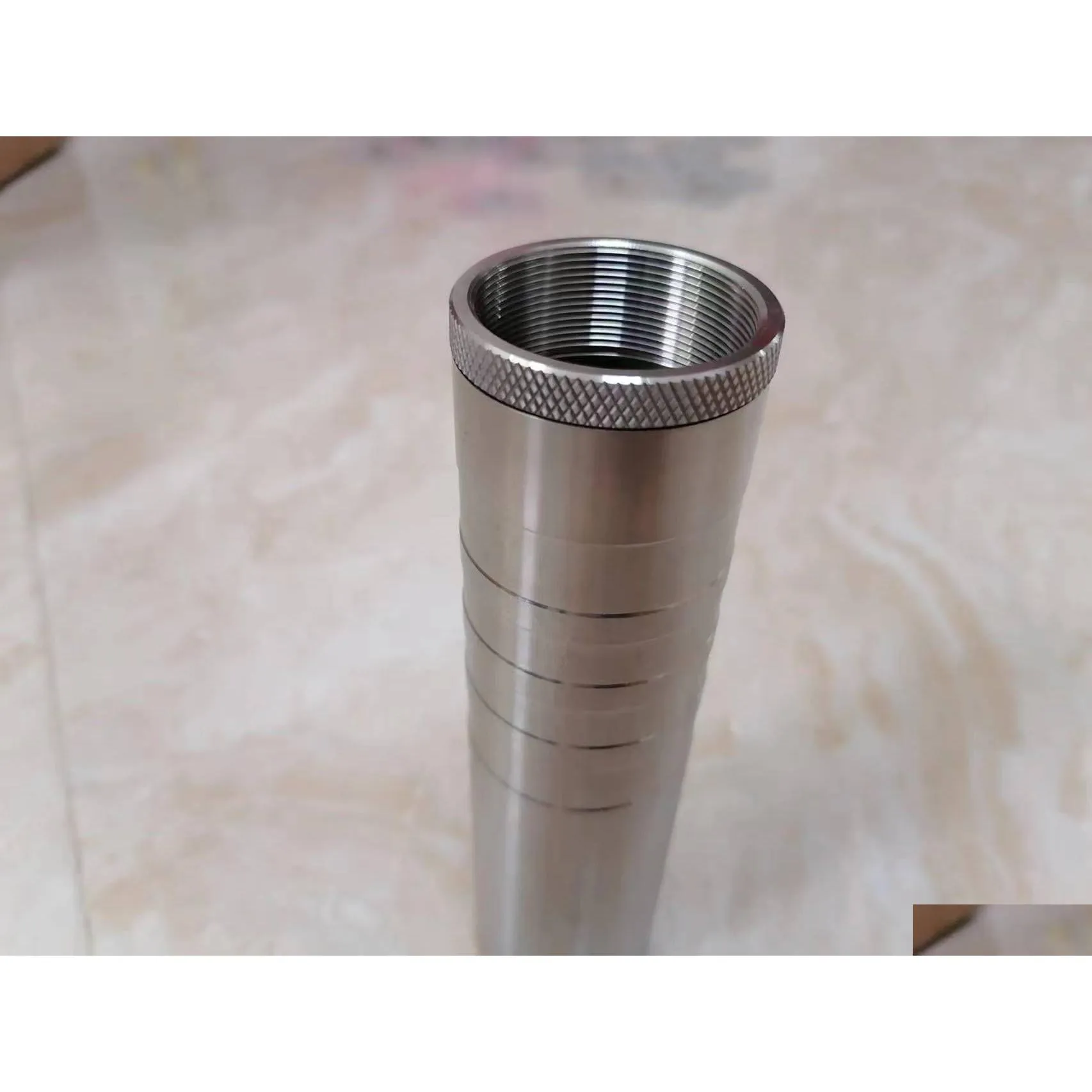 Adaptador de rosca 1.375X24 de aço inoxidável para entrega direta de armadilha soent de titânio de 6,2 polegadas