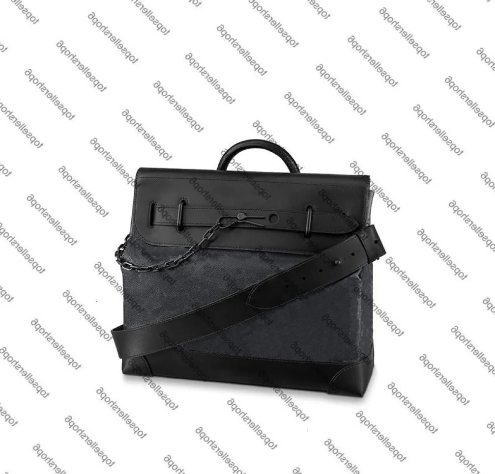 M44731 STEAMER Herren Geldbörse Handtasche Messenger Canvas geprägter Brief Blumendruck Umhängetasche Top-Griff Business-Aktentasche Portfolio9602915