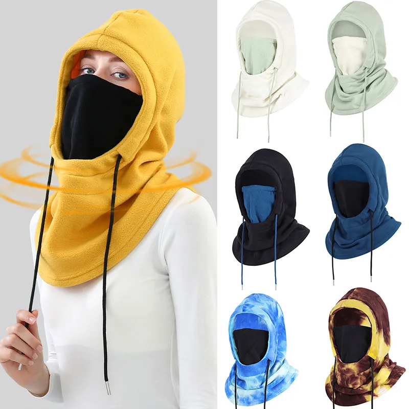 Balaclava de lã de inverno chapéus de cor dupla térmica ao ar livre à prova de vento manter quente balaclava máscara de esqui rosto pescoço capa chapéu