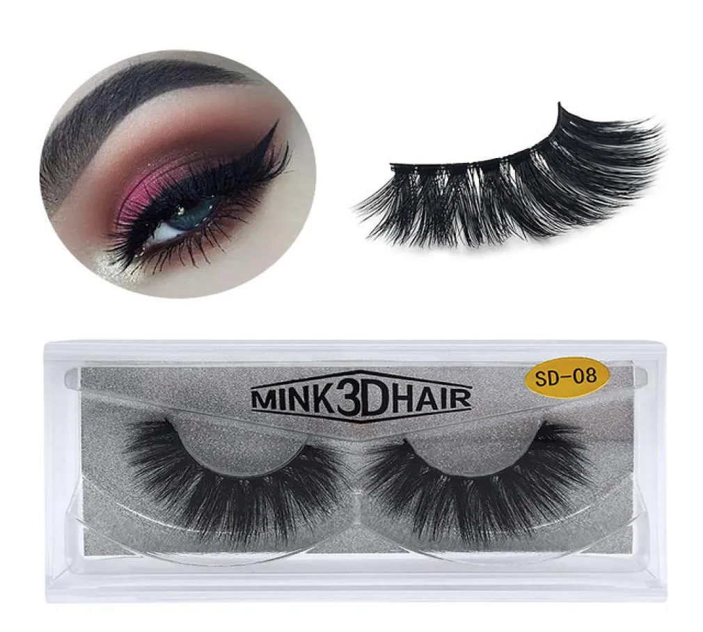 3D Mink Eyelashes Eye Makeup Mink False Lashes mjuka naturliga tjocka falska ögonfransar 3D ögonfransar förlängningsskönhetsverktyg 20 stilar dh7795876