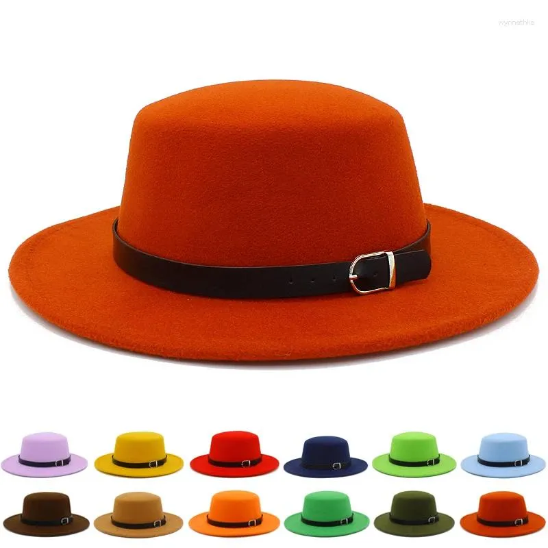 Береты, шляпы-федоры, черная кожаная шляпа с поясом, круглая, с плоским верхом, для взрослых, джазовая фетровая кепка-федора, женская шляпа-трилби, женская шапка
