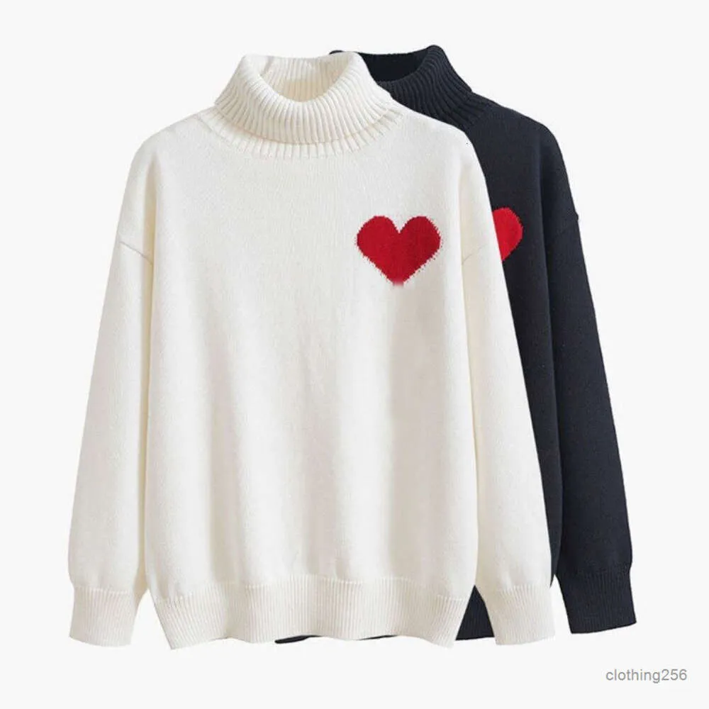 Designer sweater love heart A woman lover cardigan knit v round neck high collar womens fashion letter white black long sleeve clothing pullover03
