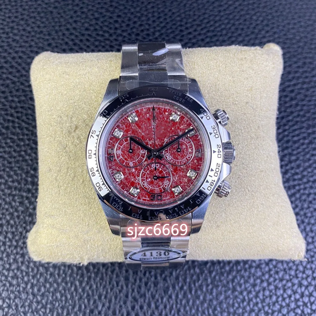 Clean Factory Watch ma średnicę 40 mm i ma 4130 ruch Mosan Diamond MICA Diamond z szafirowym kryształowym lustrem szklanym