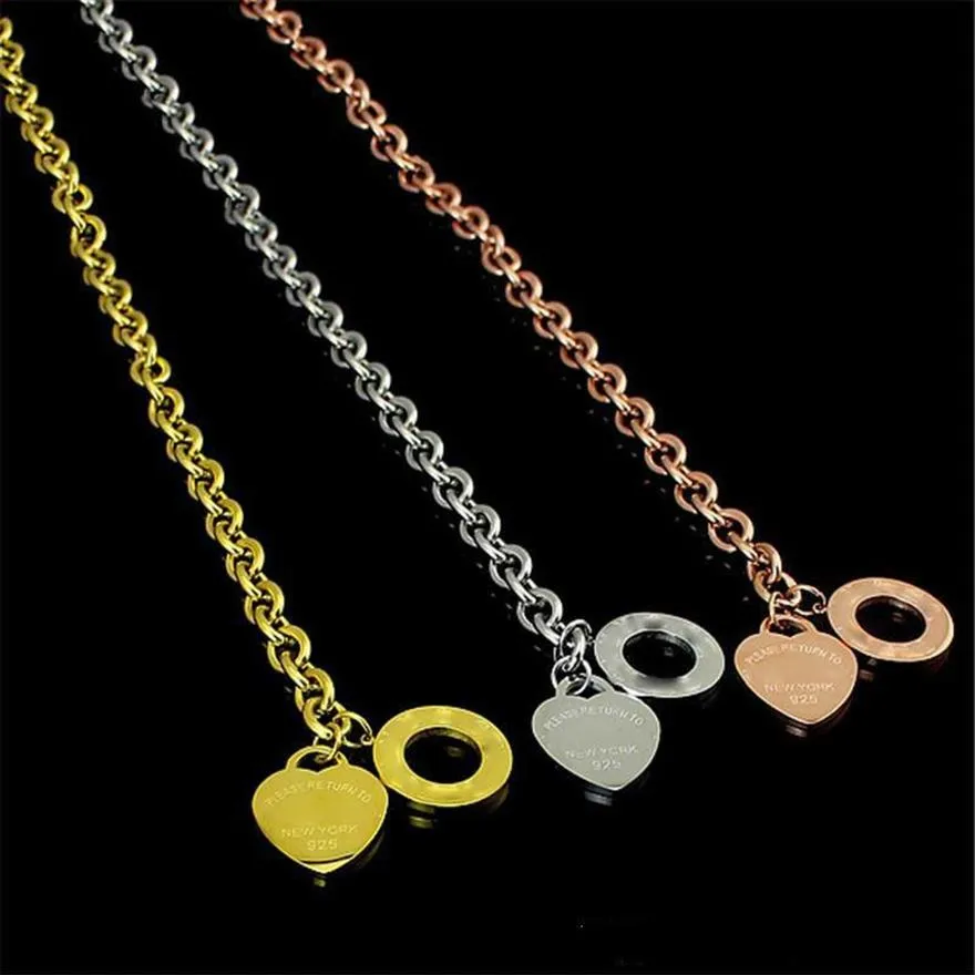 Regalo di tutto Natale Collana d'amore in argento 925 Set Collane con ciondolo a cuore con gioielli di dichiarazione di nozze246p