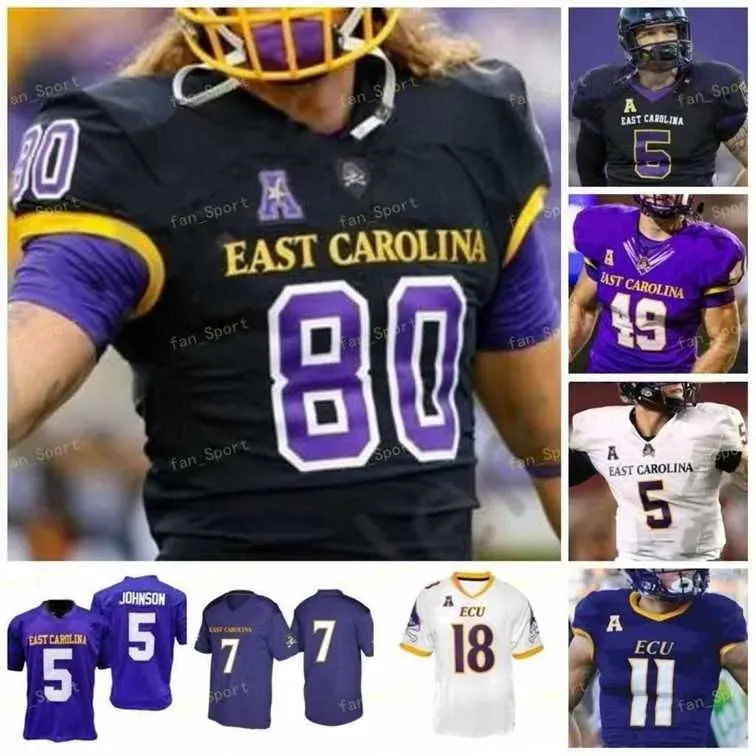 Carolina 2022 East Pirates ECU Football Jersey College Kendall Futrell Chris Johnson Holton Ahlers Demetrius Mauney Johnson Snead Jones