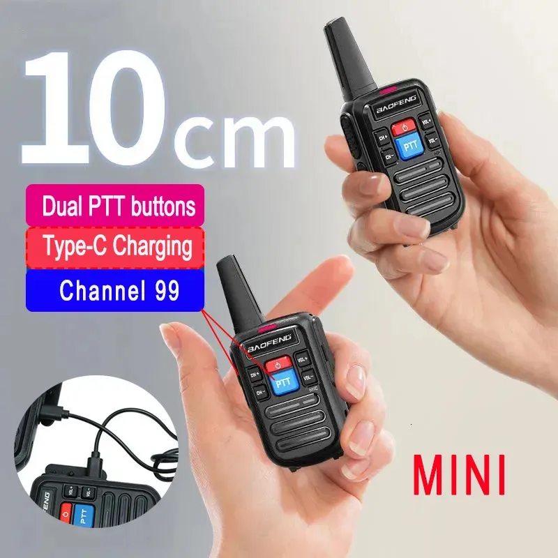 Walkie Talkie lotto BF-C50 baofeng walkie talkie UHF 400-470 MHz 16 canali Walkie talkie radio bidirezionale portatile con auricolare ricetrasmettitore bf888s 231024