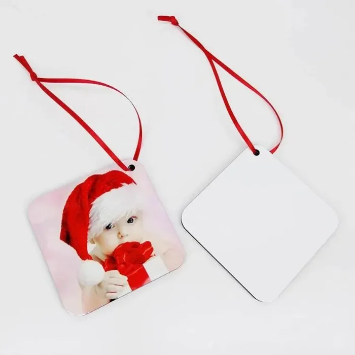 Sublimation Blank Mdf Round Square Snow Christmas Ornaments Decorations Hot Transfer Printing DIY Blank Consumable Xmas Gifts New GC0927x1