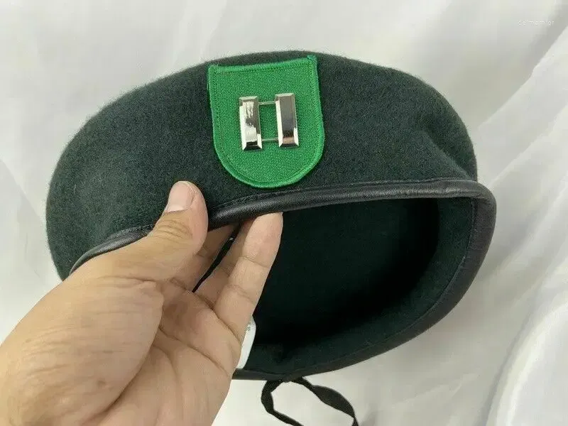 Berets US Army 9th Special Forces Group Blackish Green Beret Officer's Captain Rank Military Hat Reenactment