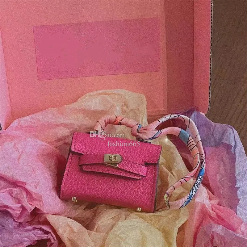 Men's and Women's Universal Designer Key Bag Fashion Leather purse Keychain Mini purse holder 19-color bag